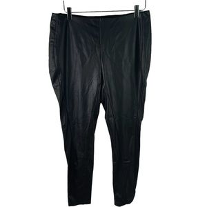Lysse Faux Vegan Leather High Rise Black Pull On Leggings Women's Size XL
